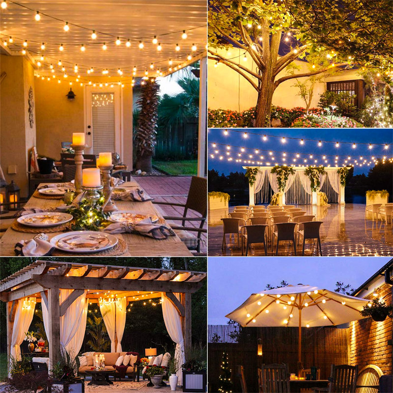 Alsie 920cm Solar Powered 27 - Bulb Festoon Lights String Light