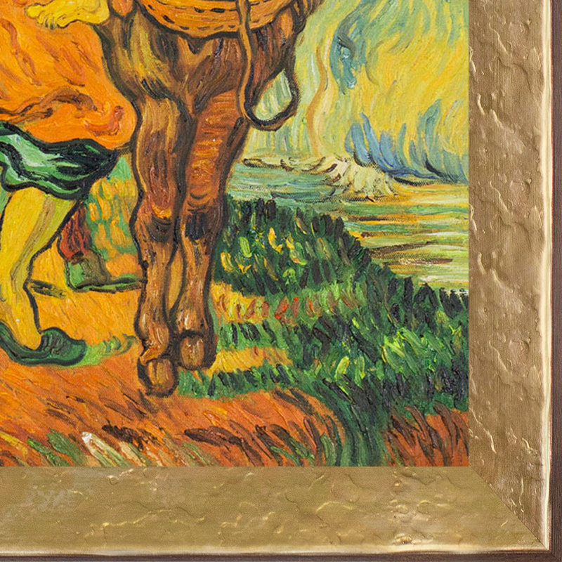 « the good samaritaine (after delacroix) » par vincent van gogh, peinture encadrée, H 28 po x l 24 po x P 2 po, Patine Luna