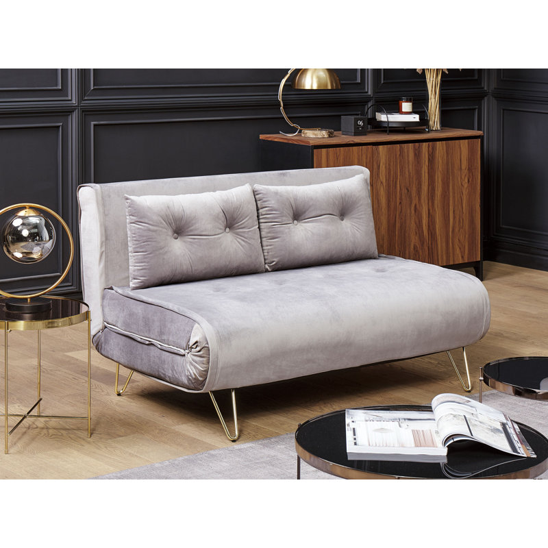 Millar Queen 130cm Upholstered Futon And Mattress, Grey