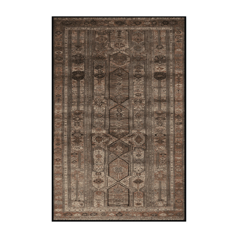 Tapis brun lavable à la machine, Tapis de couloir 2 pi x 5 pi