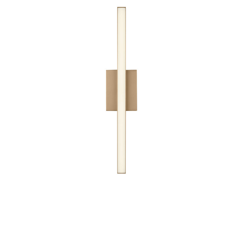 Coiffeuse Marque, Laiton satiné, H 4,5 po x l 24 po x P 2,25 po