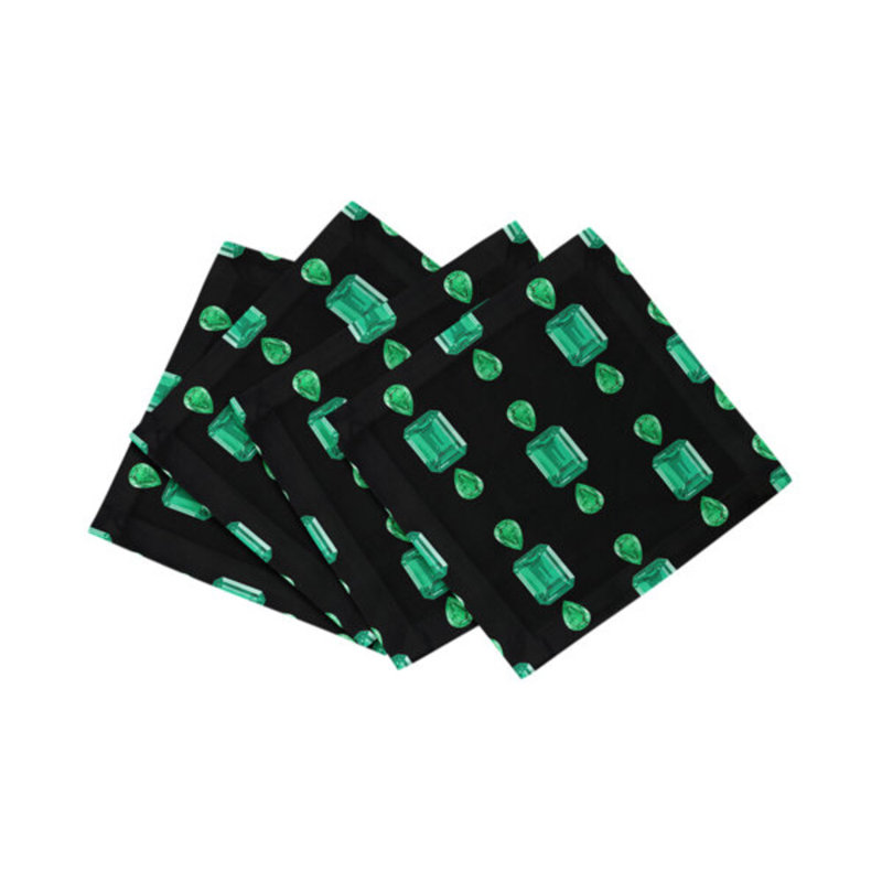 Cotton Blend Square Napkins, Black