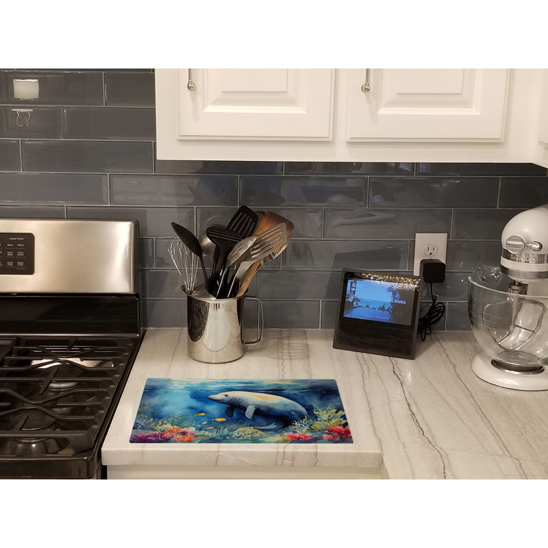 Manatee Glass Cutting Board Large