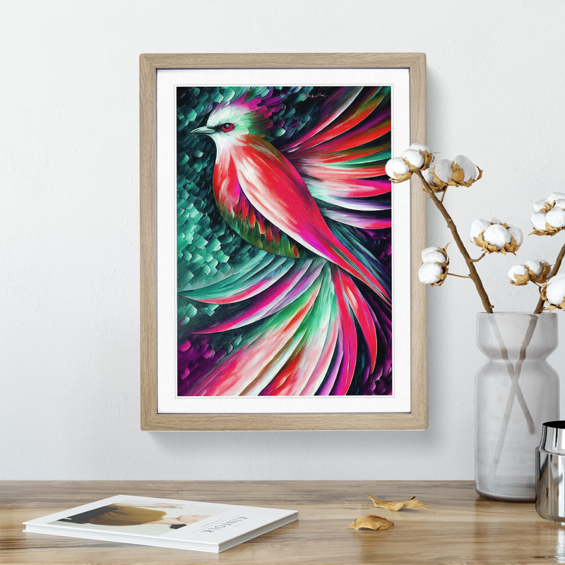 Lone Bird No.3 - Framed Print, 64cm H x 46cm W x 2cm D, Oak