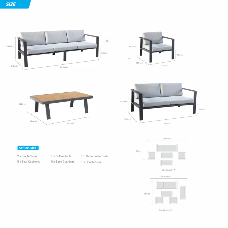 Outdoor 5 - Piece Conversation Set