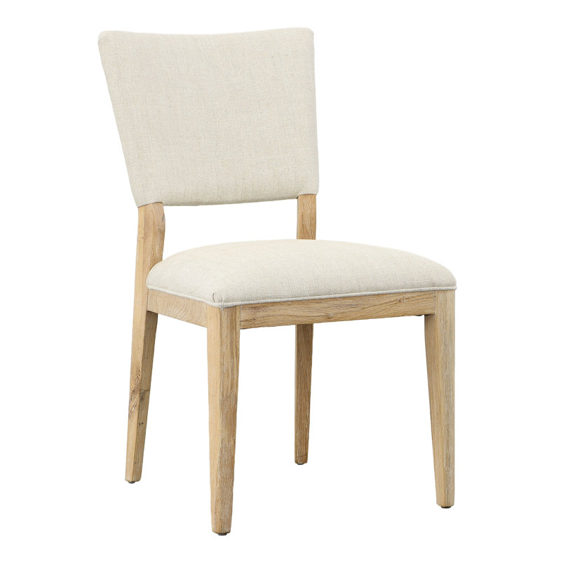 Chaise d'appoint en mélange de coton blanc / naturel Dian