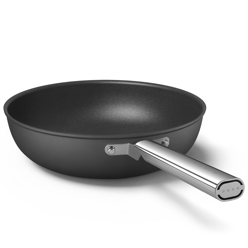 Smeg 30cm Non Stick Oven Safe Wok, Matte Black