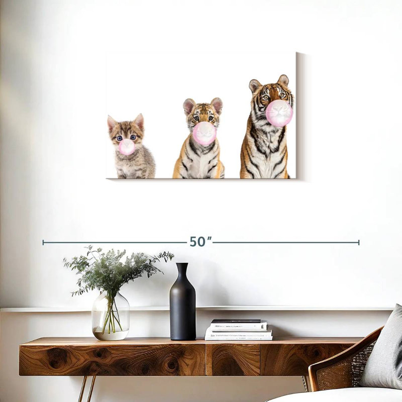 Bubble Gum Tigers sur toile, H 20 po x l 30 po x P 1,25 po