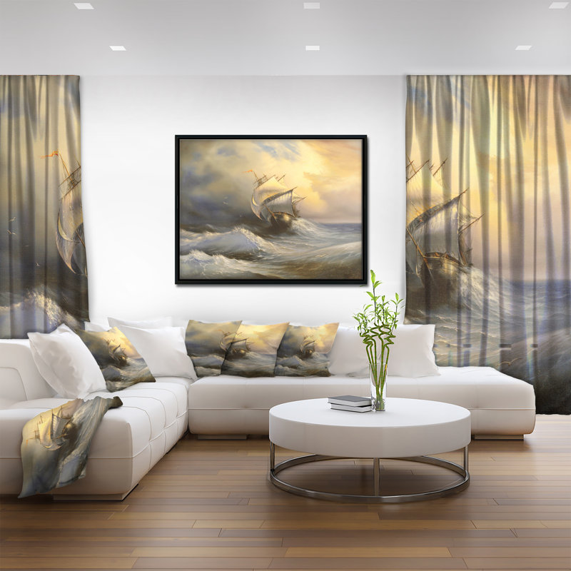 «Vessel in Stormy Sea», reproduction d'impression sur toile tendue, H 30 po x l 40 po x P 1,5 po