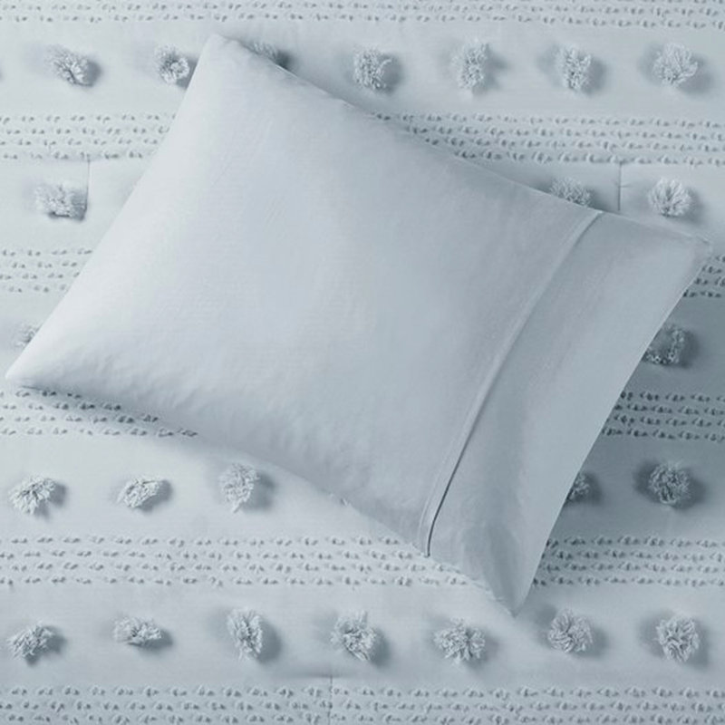 Couette bleue pour lit double/queen avec 2 taies d'oreiller, tissu au look charmant