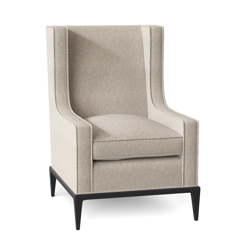 Fauteuil à oreilles 28 po Claxton, Espresso, Tremplins ivoires