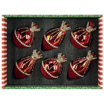 Royal Crown Ornament, Box Of 6- 3-4 Inches