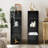 71" H 8-Tier Double-Decker  Multimedia Storage,  With Adjustable Shelves Narrow Bookcase-2054518573