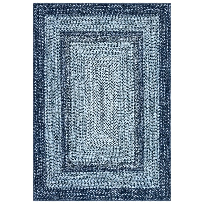 Rectangular Striped 182.88cm X 274.32cm Area Rug, Gray-Blue, 160*230cm
