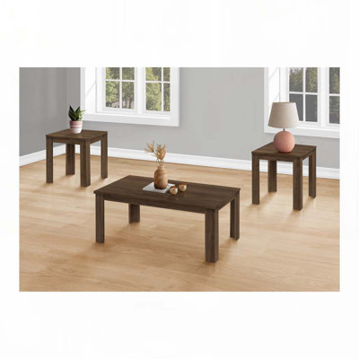 Wood Top Coffee Table Set with 4 Legs
