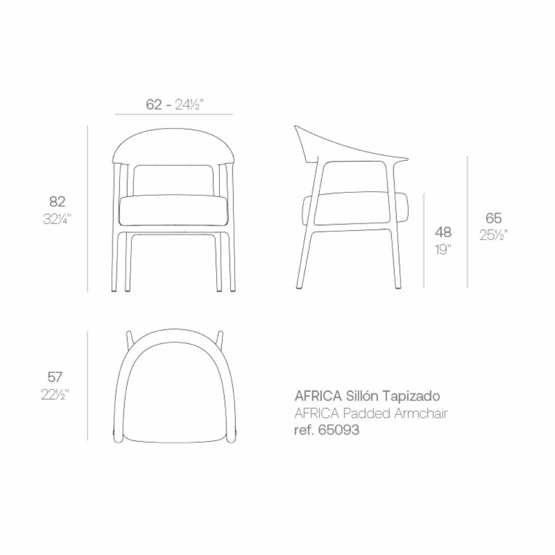 Fauteuil Afrique, Écru