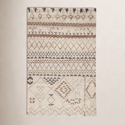 Overby Ivory Hand-Knotted Oriental Wool Rug