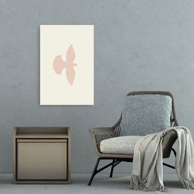 Peaceful Pink Dove Elegant Peaceful Serene Bird Wall Art Print 1 Piece Wrapped Canvas Wall Art