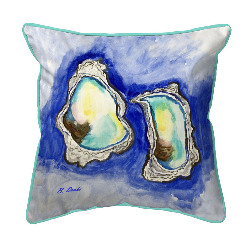 Coussin intérieur / extérieur Aqua Oysters, 18 po x 18 po