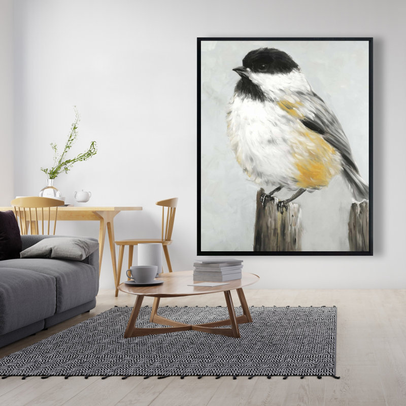 Reproduction d'oiseau mésange charbonnière sur toile