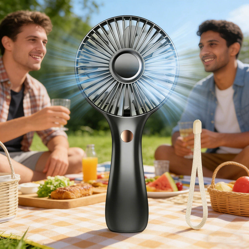 Mini ventilateur thermoélectrique à main à refroidissement rapide Kondieu, Black