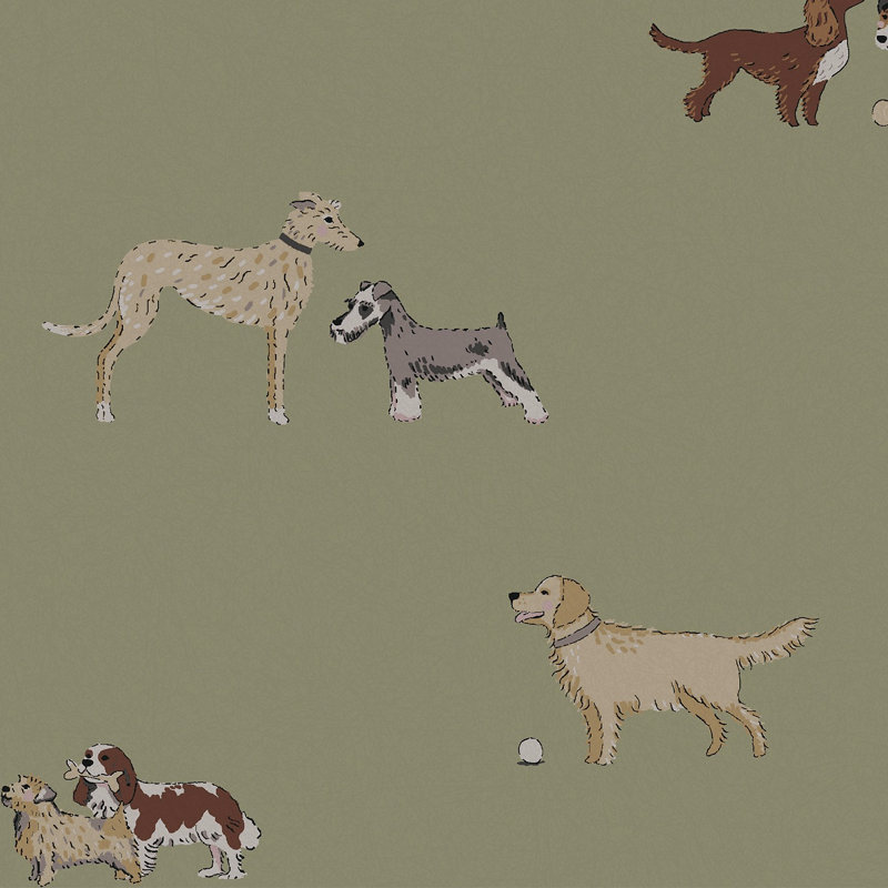  Papier peint chien vert, Vert