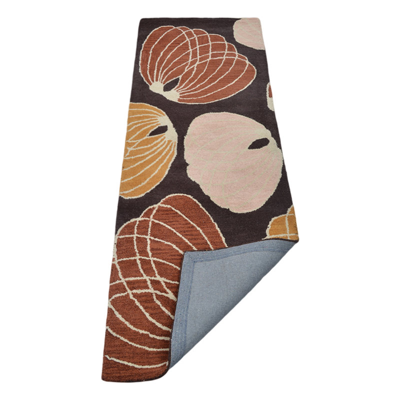 Hand Tufted Wool Eco-Friendly Area Rugs - Hallway Runner, Brown Color, Contemporary Modern Design, High Pile Thick Handmade Anti Skid Area Rugs for Living Room, Bed Room