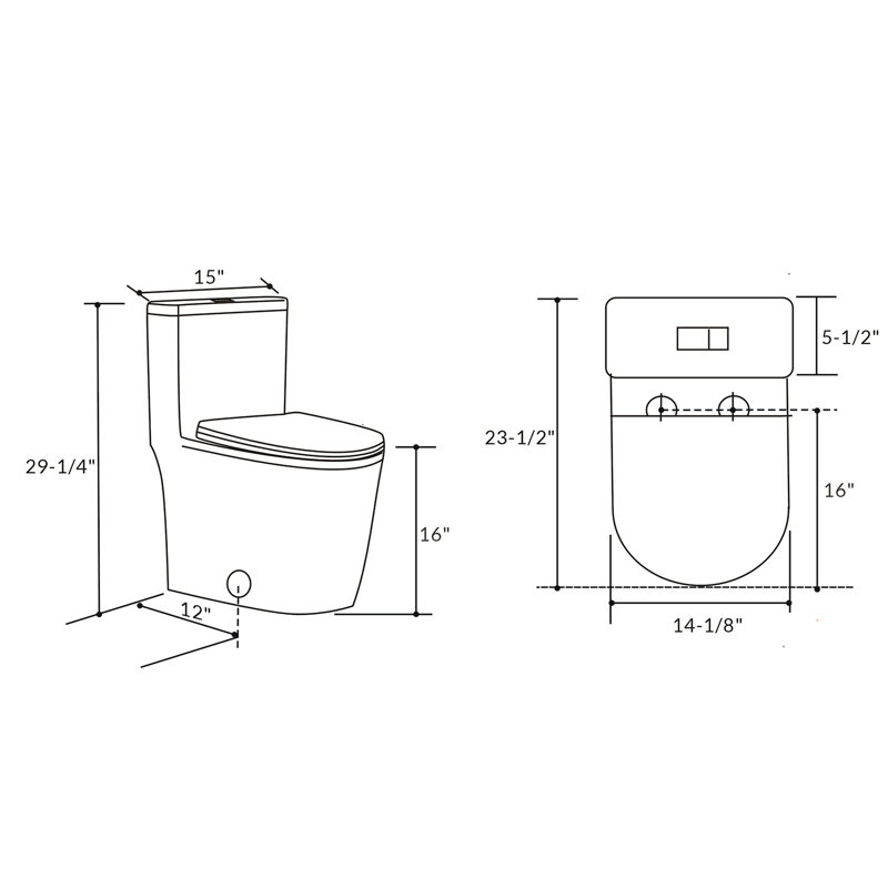 Yingze 23.5" Compact Short Depth One Piece Toilet, Matte Black, Dual Flush 1.1/1.6 GPF Water Saving, Quick Release Soft Close UF Seat for Small Bathrooms