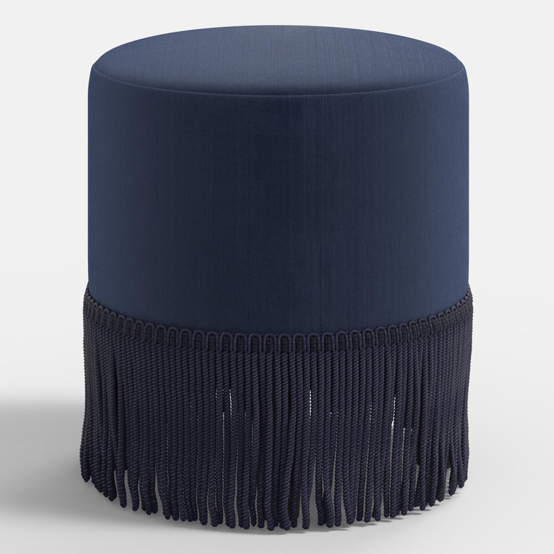 Ann Upholstered Ottoman, Ocean Performance Velvet