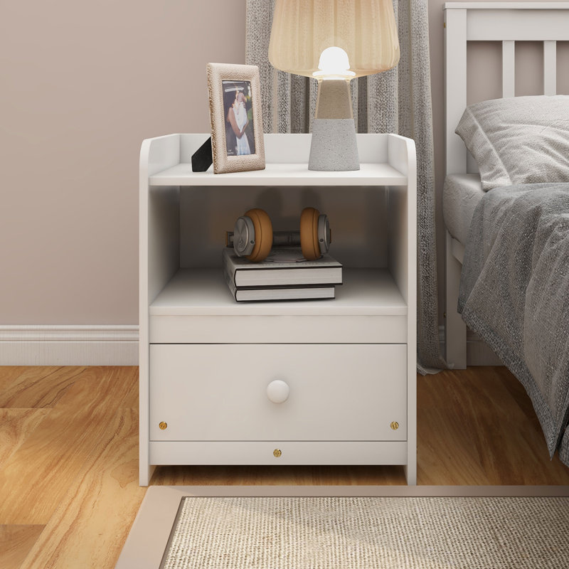Cadre de lit simple Bracho 36,1 po, Simple, Blanc