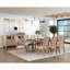 Magnifique ensemble de chaises de salle à manger en bois clair avec finition en chêne clair et siège rembourré beige