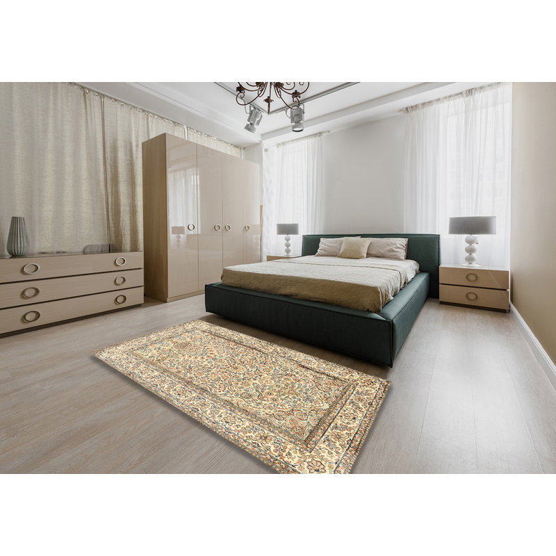 Beige oriental/Tapis décoratif grise Actin, Rectangle 6 pi x 9 pi