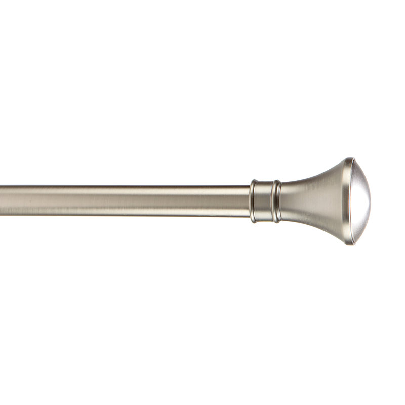 Tringle à rideaux simple Cherelle, H 5,12 po x l 86 po x P 7,28 po, Nickel satiné