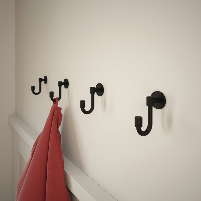 Bar Zinc Die Cast Wall Hook, Black