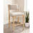 Clara Bar Height Stool In Contemporary Linen Fabric On Solid Wood-115293465