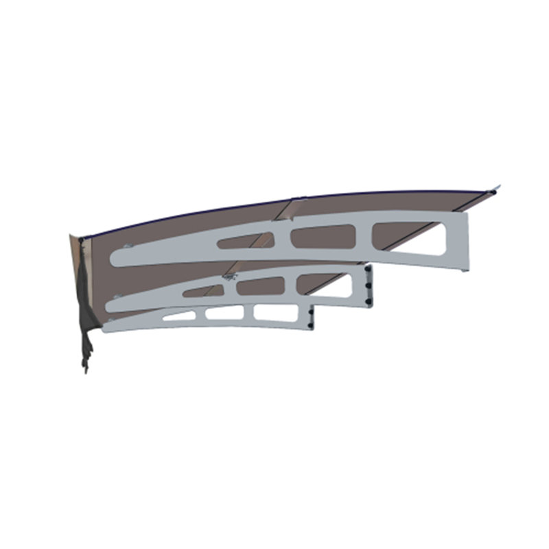 (Conceptual Duplicate Removed) Polycarbonate & Aluminum Door Window Awning Canopy - Masonry Wall Compatible, Brown Gray