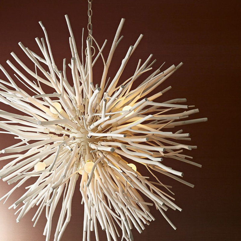 Finch 8 - Light Chandelier, White