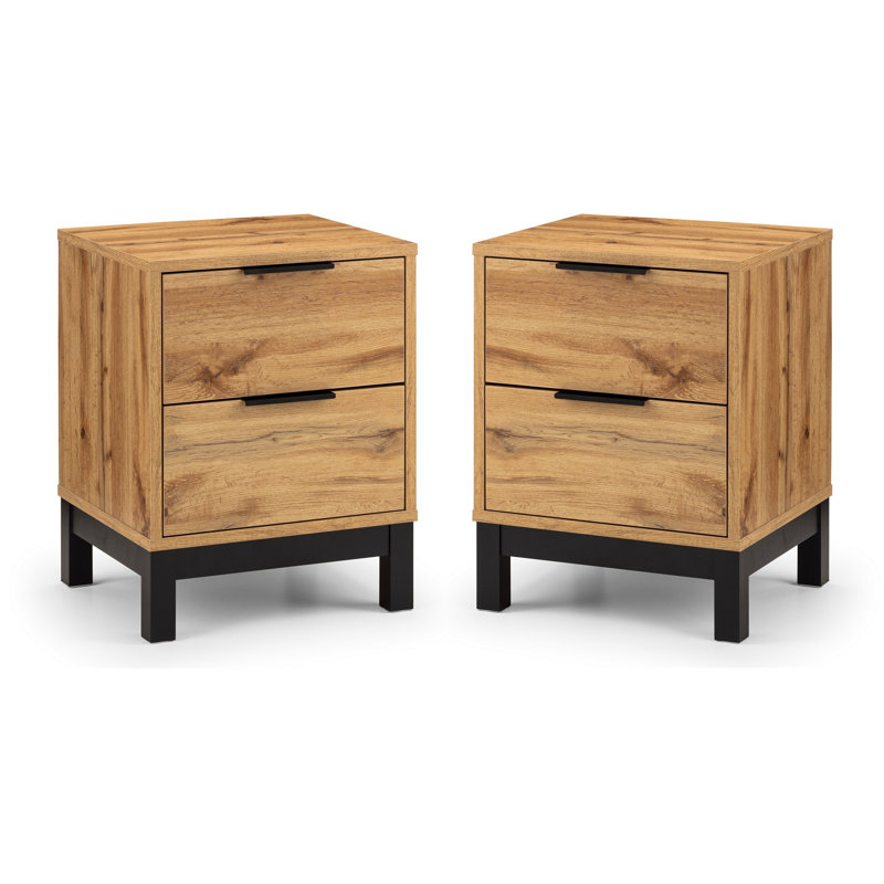 Yonkers 45cm W Bedside Table, Brown