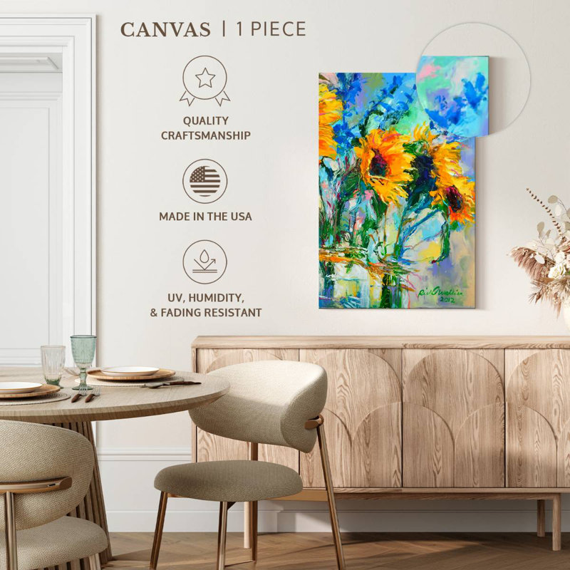 Harnek tournesols dans des bouteilles en verre, H 39 po x l 26 po