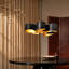 Lustre moderne à 5 lumières à intensité variable de 24 po noir et or à 5 lumières Grigor, luminaire suspendu sculptural pour salle à manger, salon et entrée