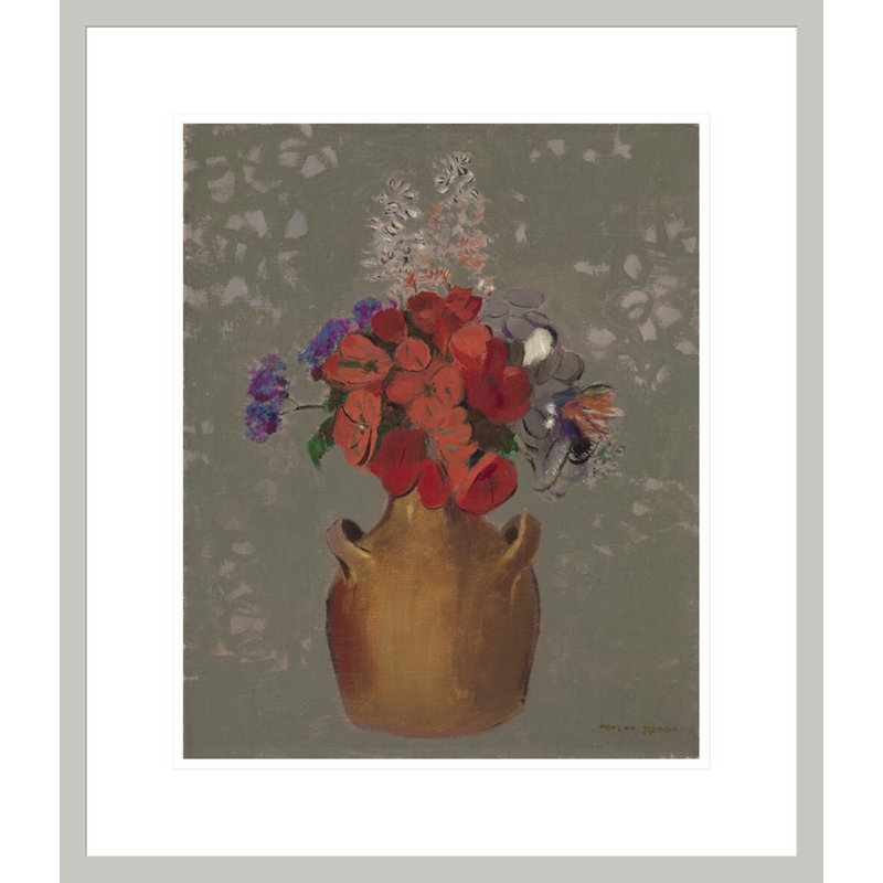 «Vase of Flowers» par Odilon Redon, impression giclée sur cadre, H 20,52 po x l 17,75 po