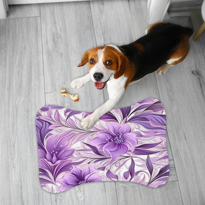 Minimalist Purple Designs - 1 Piece Bone Shape Feeding Mat