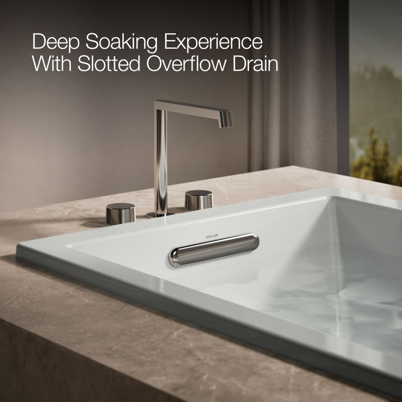 Underscore 60" x 32" Alcove/Tile In Whirlpool Acrylic Bathtub with Heater, Ice Grey