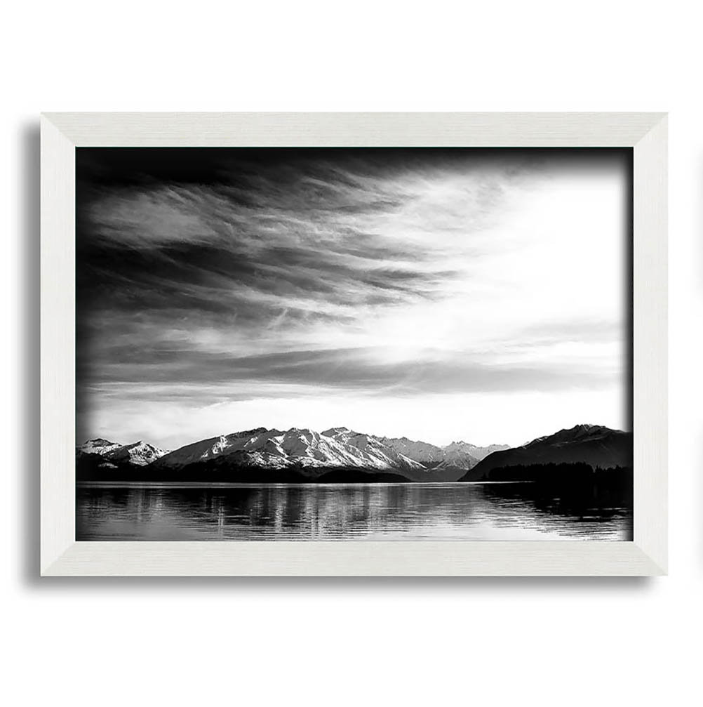 Gerahmter Kunstdruck Mountain Scenery Black And White