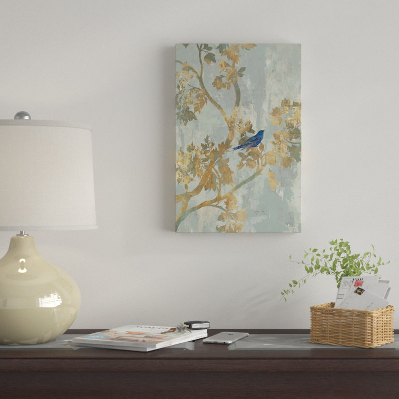 «Blue Bird» par Asia Jensen - reproduction d'art sur toile tendue, H 18 po x l 12 po x P 1,5 po, Toile tendue, Pas de tapis