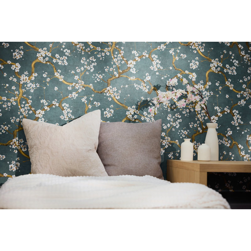 Galerie Horizon Cherry Blossom Wallpaper, Blue