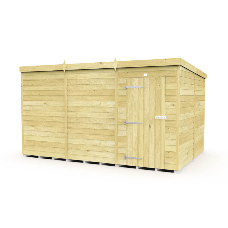 12ft x 8ft Pent Shed - Single Door without Windows