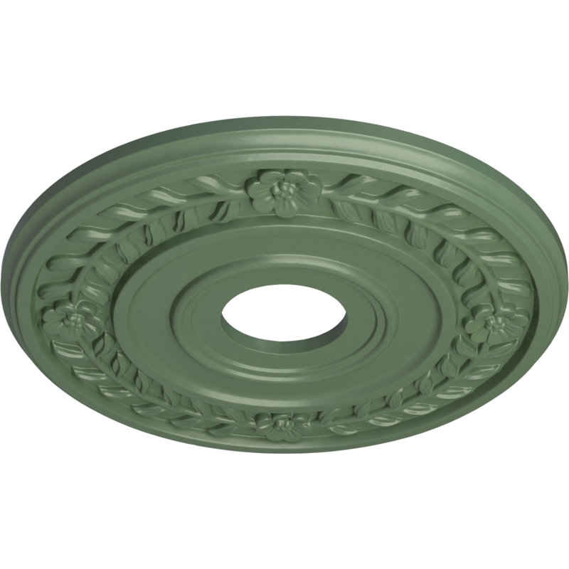 Médaillon de plafond Endurathane Medea, DE 16 1/2 po x P 3 7/8 po x P 1 1/2 po (convient aux auvents jusqu'à 5 3/8 po), fini craquelé peint à la main