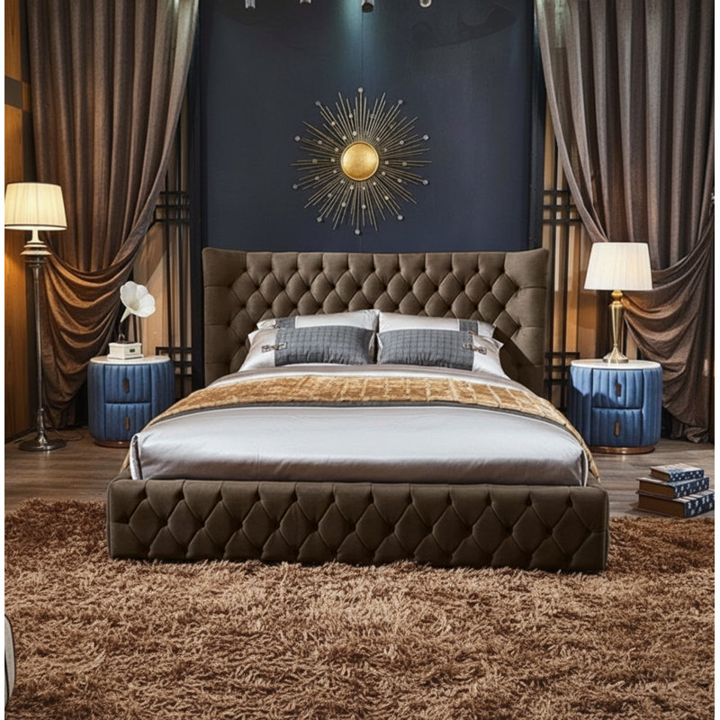Buckingham Upholstered Ottoman Storage Bed, Small Double (4'), Mole