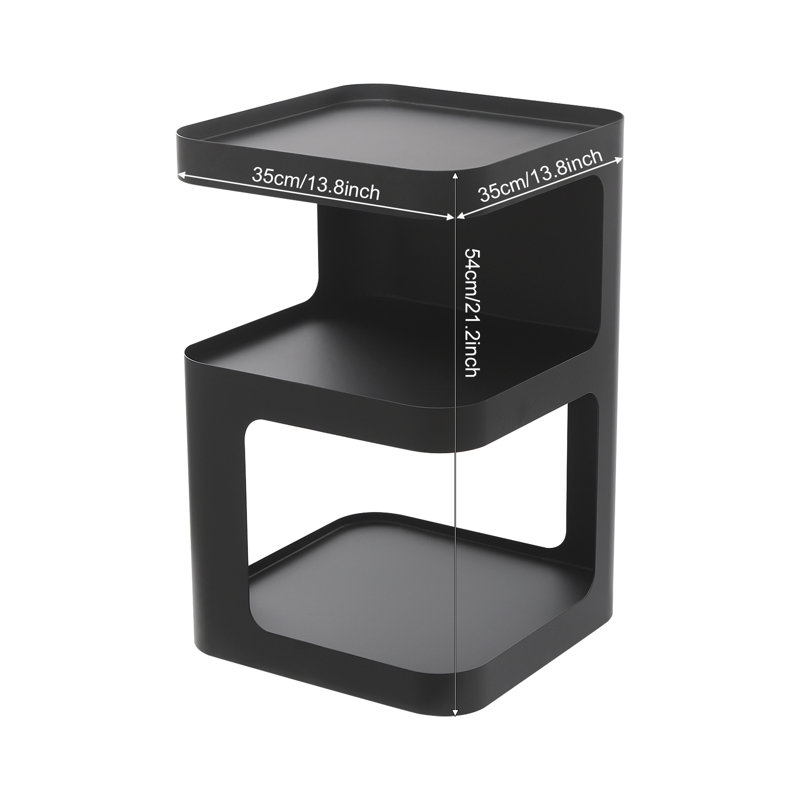 Modern Nightstand Side Table End Table, Black